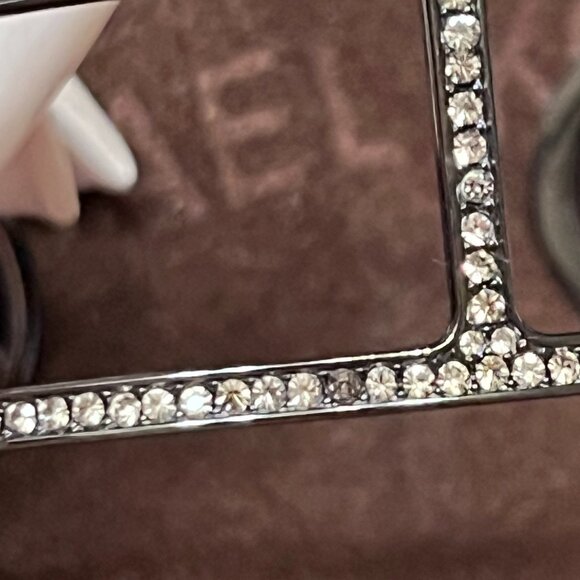 MICHAEL KORS BLACK TONE CLEAR PAVE GEOMETRIC CUFF BRACELET w/ POUCH - Picture 7 of 7